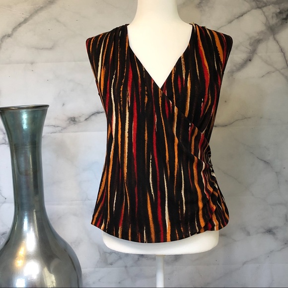 Jones New York Tops - Clearance! 🎉 Striped Mock-Wrap Sleeveless Blouse